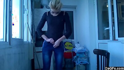 Cute Swedish Teen Dances Coupled with Strips